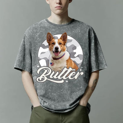 H-DEWALL Custom Shirts Custom Bootleg Rap Shirt for Him Custom Face Shirt with Photo Pet Custom Tees Gift for Dog Cat Lover