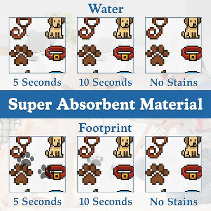 Dog Fun Pet Feeding Mat–Christmas Stocking Quick Dry Absorbent Dog Cat Food Mat, Non Slip Waterproof Bowl Placemat for Messy Eaters, Pet Accessories for Floors 16"x24"