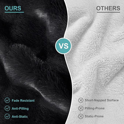 Orthopedic Dog Bed for Medium Small Size Dog, Soft and Warm Faux Fur Sofa for Pet Up to 40 lbs, Foam Bolster Anti-Slip Couch with Washable Removable Cover, M 30x20x6.5 inch, Black