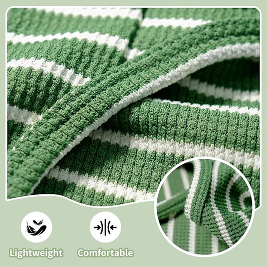 Dog Clothes, Stripe Dogs Shirts for Small & Medium Breeds, Pet Tank Top, Breathable Waffle Fabric Puppy Outfit, Shirt for Chihuahua, Yorkie, Dachshund, Corgi (4Pack, Large)