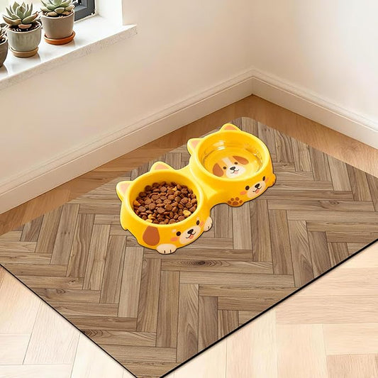 Pet Feeding Mat for Floors Waterproof Dog Mat for Food and Water Absorbent Quick Dry Non Slip mat for Cat Bowls