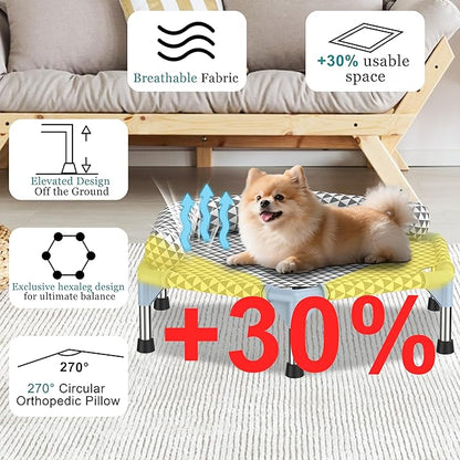 Orthopedic Dog Bed for Small Dogs - Removable Bolsters & cleanable Cover,Elevated Outdoor Dog Bed,Raised Dogs Bed,Easy to Assemble,Up to 75 lbs,Small
