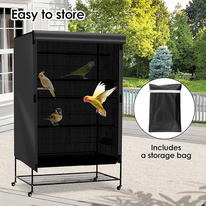 Bird Cage Cover - 210D Bird Cage Covers for Night Heavy Duty & Waterproof, Fade-Resistant Pet Cover Accessory for Parakeet, Parrot, Cockatiel and More Finches (L)