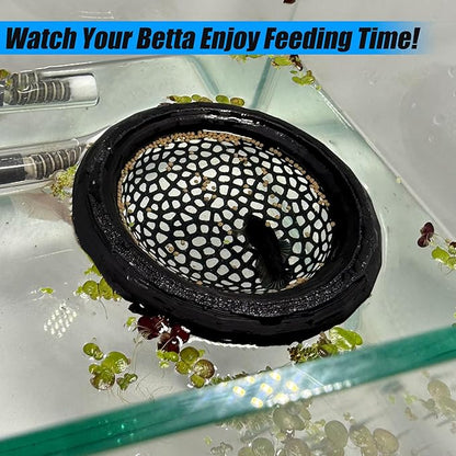 Aquarium Floating Betta Fish Skins, Betta or Shrimp Feeder, Cave and Hammock, Small Fish Feeding Rings, Aquarium Hiding Feeding Decorative Accessories (Wood Color)