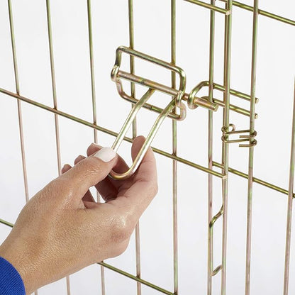 MidWest Homes for Pets Folding Metal Dog Exercise Pen, Indoor/Outdoor Playpen with Door, 16 Sq Feet of Play Space, 48-Inches Tall, Gold Zinc