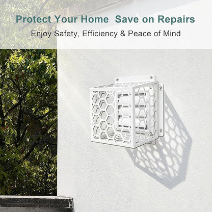 Dryer Vent Bird Guard - Fits Most 3" to 4" Bathroom Exhaust Fan Ventilation Cover, Steel Ventilation Bird Cage, White