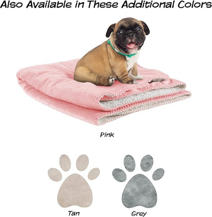 Waterproof Pet Blanket - 30x40-Inch Reversible Sherpa Fleece Throw Protects Couches, Cars, and Beds from Spills, Stains, and Fur by PETMAKER (Pink)