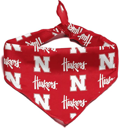 Nebraska Cornhuskers Officially Licensed Bandana for Dogs and Cats | Fits Pets Great Gift Idea | Easy-to-Tie (Small, 13")