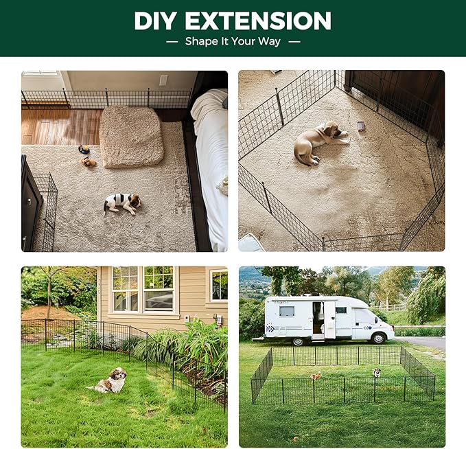 FXW MiniPaws Unleashed Dog Playpen, Expandable & Portable Design for Yard, RV Camping and Indoor Use, for Small and Medium Dogs, 32-inch 8 Panels
