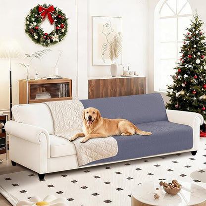 Waterproof Dog Bed Cover, Non-Slip Dog Blanket for Couch, Couch Covers for Dogs Washable, Pet Blanket for Furniture, Pet Bed Mat for Sofa, Car, Pet Supplies (82x82 Inch, Grey Blue)