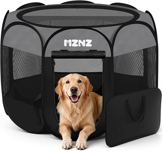 Dog Playpen, Portable Puppy Pet Crate Indoors for Small/Medium/Large Dogs Cats Rabbits, Foldable Dog Cage Enclosure for Outdoor, Pop Up Dogs Tent Kennel with Carrying Case, Dark Grey