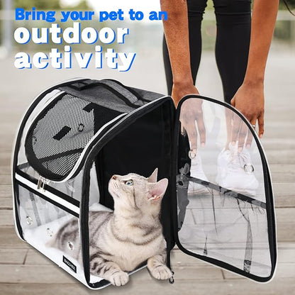 BAGLHER Cat Carrier Backpack, Airline Approved Pet Travel Carrier with Fleece Pad for Puppy and Small Animals