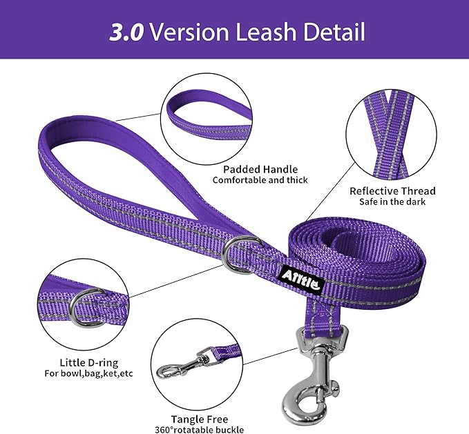 AIITLE Escape Proof Dog Harness - Step in Adjustable Dog Harness No Choke Over with Breathable Mesh and Quick-Release Buckle for All Weather- Outdoor Walking, Training for Medium Dogs Pure Purple XL