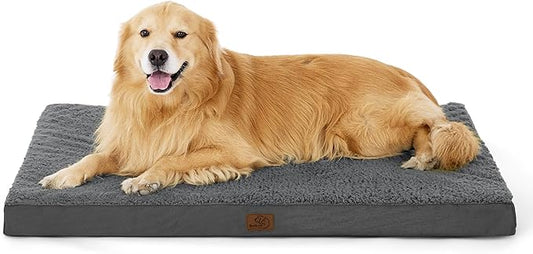 Bedsure XL Dog Beds Large Sized Dog -Comfy Flat Extra Large Pet Beds with Removable Washable Cover, Orthopedic Egg Crate Foam Mat, Suitable for Pet Up to 100 lbs
