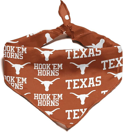 Texas Longhorns Officially Licensed Bandana for Dogs and Cats | Fits Pets Great Gift Idea | Easy-to-Tie (Large, 28")