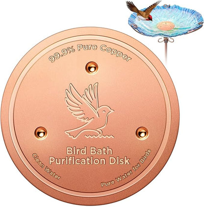 Bird Bath Copper Disk, Copper Disk for Bird Bath Cleaning, A Universal Purification Fit for Outdoor Bird Baths
