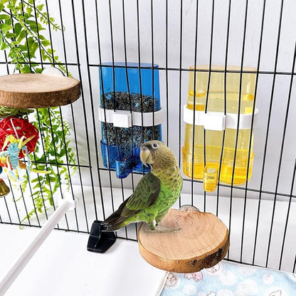 Parakeet Water Dispenser Parrot Water Feeder Bird Seed Container for Cage Cockatiel Cage Accessories Automatic Feeding for Budgies Finch Small Birds 2pcs