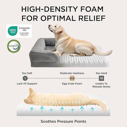 Bedsure XL Orthopedic Dog Bed for Extra Large Dogs - Washable XLarge Dog Cat Bed Waterproof, Comfort Dogs Couch Sofa with Washable Removable Cover, Pet Bed with Nonskid Bottom, Pink, 42"