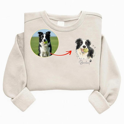 Custom Pet Sweatshirts with Photo and Name, Personalized Dog Sweatshirt, Gifts for Dog Mom, Dad