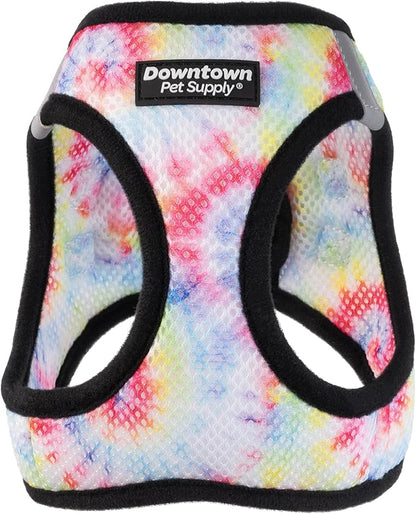 Downtown Pet Supply Step-in Dog Harness – No Pull, Adjustable Padded Mesh with Reflective Trim, Secure Buckle Strap – Comfortable & Breathable Small Dog Harness, X-Small, Tie Dye