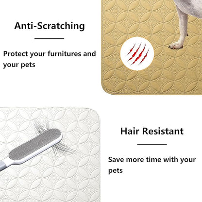 Waterproof Dog Blanket, 30x30 inches Small Pet Couch Covers for Sofa, Chair Bed Furniture Protector from Dogs Washable and Reversible-Sand+Cream