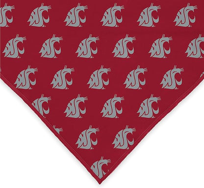 Washington State Cougars Officially Licensed Bandana for Dogs and Cats | Fits Pets Great Gift Idea | Easy-to-Tie (Large, 28")