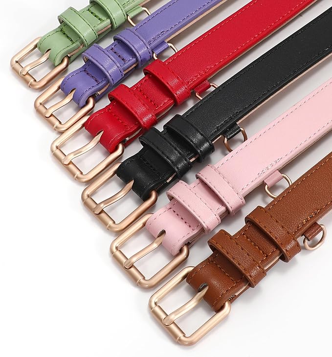 WHIPPY Leather Dog Collar for Small Medium Large Dog Adjustable Soft Breathable Leather Padded Puppy Collar with Alloy Buckle Heavy Duty Waterproof Classic Dog Pet Collar,Purple,S