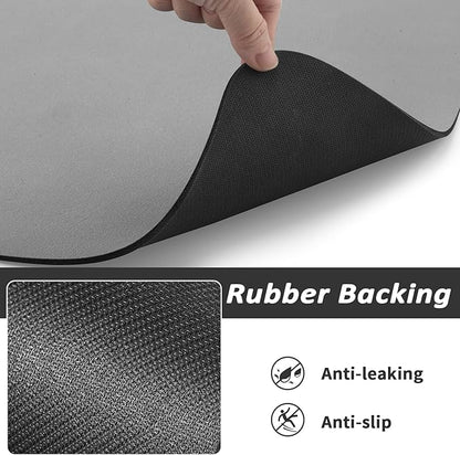 Dog Food Mat - Absorbent Cat Mat for Food and Water, No Stains Pet Feeding Bowl Mat, Easy to Clean Pet Placemats, Quick Dry Dog Water Dispenser Mat for Messy Drinkers | Grey 16"x 24"