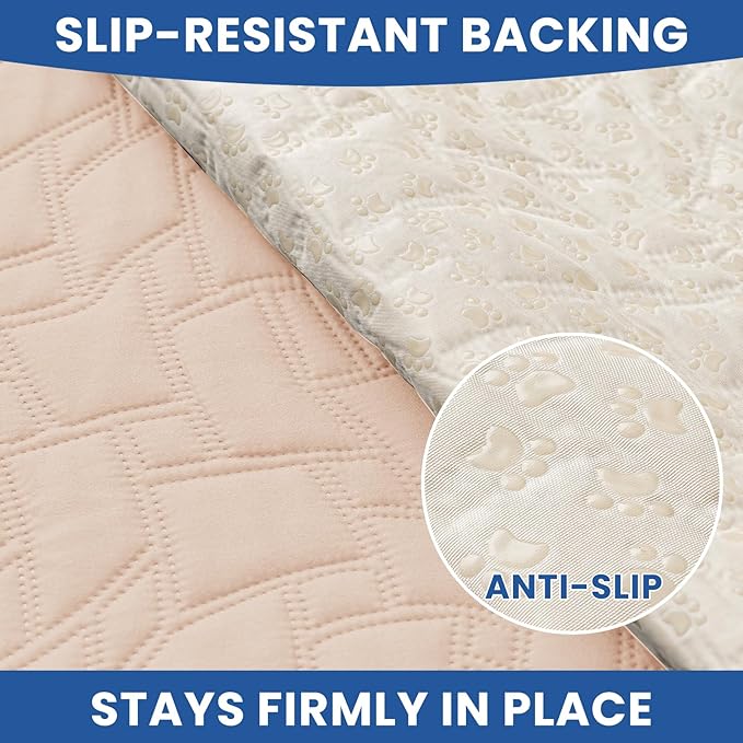 Waterproof Couch Covers for Pets, Waterproof Dog Bed Cover, Anti-Slip Soft Dog Blankets, Couch Cover for Dogs Washable, Pet Blanket for Puppy Large Dogs Cat (30x53 Inch, Beige)
