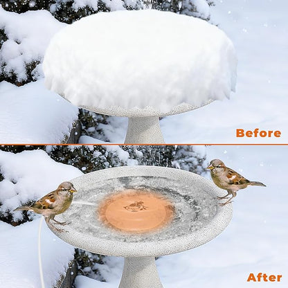 Bird Bath Heater | Pond De-icer, Safety Thermostatically Controlled with Auto Shut-Off, Cast Aluminum Submersible Outdoor Water Heater for Birdbaths, Chicken and Small Animals, 3.6ft Power Cord, 70W