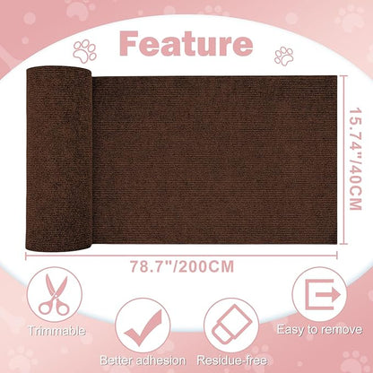 Anit Cat Scratch Couch Furniture Protector,78.7x15.8 Cat Wall Corner Scratcher Pads Mat,DIY Cats Scratching Carpet Post Board Replacement