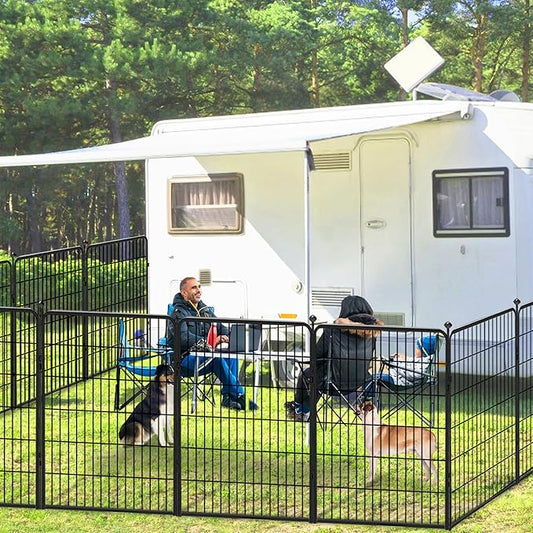 Dog Playpen, 40 inch 8 Panels Dog Fence Outdoor Heavy Duty Dog Pen for Large/Medium/Small Dogs, Indoor Puppy Playpen with Door Portable Pet Fence for RV Camping, Yard