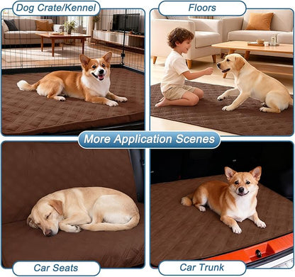 hyha Waterproof Dog Blanket, Reversible Pet Bed Blanket, Soft Sofa Couch Cover for Dogs Washable, Waterproof Pet Couch Covers for Sofa Puppy Cats Furniture Protector(40"x80", Brown/Beige)