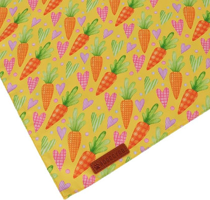 ADOGGYGO Easter Dog Bandana 2 Pack, Bunny Egg Carrot Print Pet Scarf Bib, Adjustable Fit Green Yellow Easter Bandanas for Extra Large Dogs (X-Large)