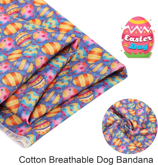 ARING PET Easter Dog Bandanas, Cute Purple Colorful Eggs Pet Bandana Scarf Triangle Bibs for Puppy Small Medium Large Boy Girl Dogs Cats-L