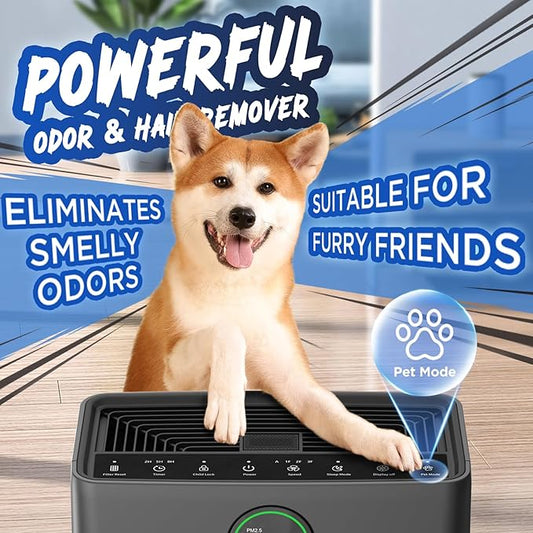 Air Purifiers for Home Large Room up to 2200sq.ft, MOOKA Air Purifier for Home Pets with Washable Filter, PM 2.5 Display Air Quality Sensor Air Cleaner for Bedroom, Dorm Room, Pets, Office PR1