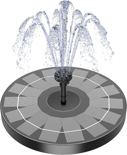 AISITIN 2.5W Solar Bird Bath Fountain Pump, Solar Fountain for Bird Bath with 6 Nozzles, 6.7" Solar Powered Water Pump for Garden, Ponds, Pool, Fish Tank, Aquarium and Outdoor
