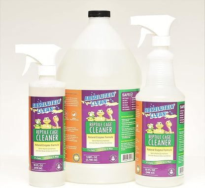 Absolutely Clean Amazing Reptile & Amphibian Terrarium Cleaner and Odor Eliminator - Just Spray/Wipe - Safely & Easily Removes Reptile & Amphibian Messes - USA Made