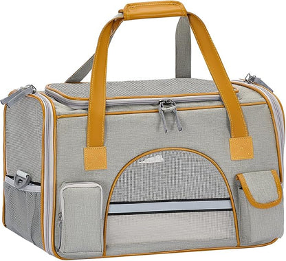 18x11x11 Inches Cat Carrier– Fits Pets Up to 16 lbs, Anti-Collapse Design, Multiple Storage Pockets, Cat Carrier Soft Ideal for Medium Cats, Puppy, Rabbits and Other Small Animals