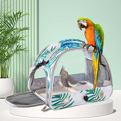 Travel Use Bird Carriers Bag Cage with Ventilation Holes and Perch for Avians Pet Ventilated Bird Transport Ventilated Small Pet Travel Carriers