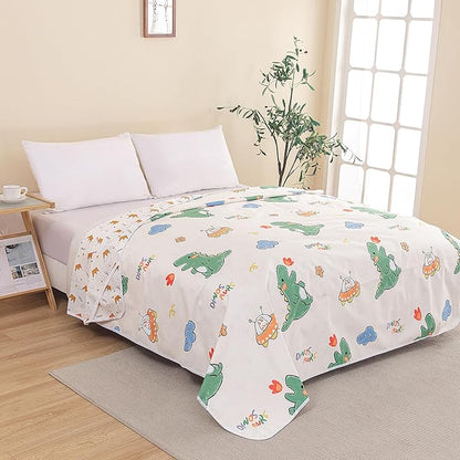 WenBags Waterproof Dog Bed Cover 40*60 Inches Throw Size,Pet Hair Resistant Reversible Couch Cover Mattress Protector,Leakproof Bed Liner/Sheet/Blanket for Adults Elderly Pets (Cute Dinosaurs, 40*60)