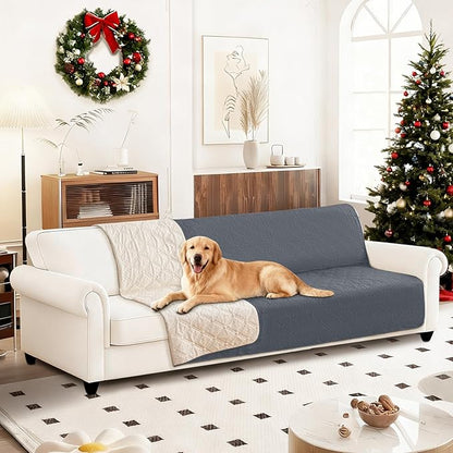 Waterproof Dog Bed Cover, Non-Slip Dog Blanket for Couch, Couch Covers for Dogs Washable, Pet Blanket for Furniture, Pet Bed Mat for Sofa, Car, Pet Supplies (82x82 Inch, Dark Grey)