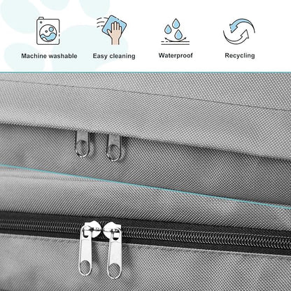 Explore Land Waterproof Dog Bed Cover Canvas Washable Dog Crate Pad Replacement Cover for 54 Inch Crate, 53Lx36Wx4H inch, Gray