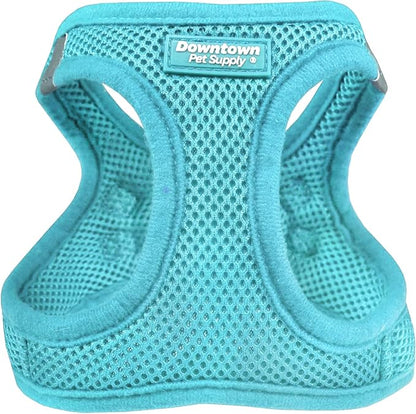 Downtown Pet Supply Step in Dog Harness No Pull, X-Large, Light Blue - Adjustable Harness with Padded Mesh Fabric and Reflective Trim - Buckle Strap Harness for Dogs