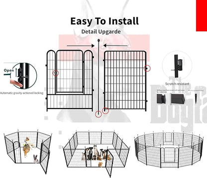Dog Playpen Outdoor for Medium/Large Dogs 36'' High, Heavy Duty Dog Playpen with Rustproof and Sturdy Stakes, 3ft Dog Fence for RV Camping(12 Panels)