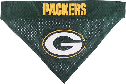 Pets First NFL Green Bay Packers Reversible Bandana Size XX-Large for Dogs & Cats. 2 Sided Sports Bandana, Premium Embroidery Team Logo, Many NFL Teams Available