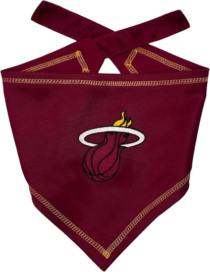 Pets First NBA Miami Heat TIE Bandana, Size Small/Medium. Dog Bandana Scarf Bib for Pet Cat Dog. The Ultimate Game-Day, Party Bandana