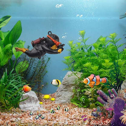 onesimcr Floating Fish Tank Decorations, Aquarium Decorations, Lovely Diver Fish Tank Decorations, Floating Device Fish Tank Accessories，Suitable for All Kinds of Fish Tanks(Black)…