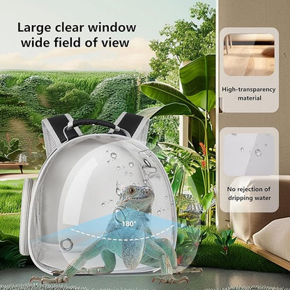 Portable Travel pet Backpack Carrier with Self Warming Pet Bed Set, Guinea Pig Carrier for 2,Reptile Travel Carrier for Lizards Sugar Glider Hedgehog Rat Parrot Birds Breathable Hangbag
