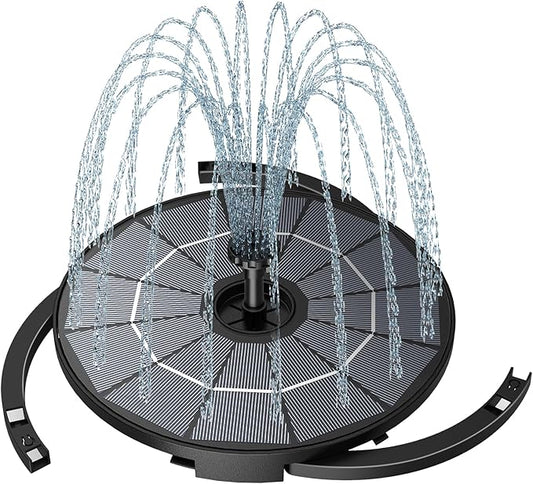 AISITIN DIY Solar Fountain Pump for Water Feature with 3.9ft Cord, Solar Bird Bath Fountain with 6 Nozzles, Solar Powered Water Floating Fountain for Bird Bath, Garden, Ponds Fish Tank, Outdoor